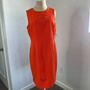 🆕 KASPER Elegant Orange Sleeveless Dress